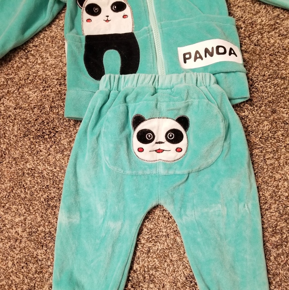 💚🐼💚baby panda velvet  tracksuits - Picture 4 of 7